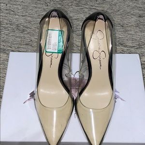 Jessica Simpson clear pumps